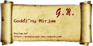 Godány Mirjam névjegykártya